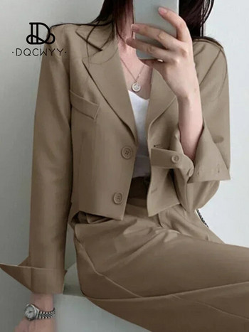 Σετ παντελονιών Casual Small Blazer Φθινοπωρινά σετ δύο τεμαχίων Γυναικεία ρούχα 2023 Νέο καθαρό χρώμα Office Wear Fashion Γυναικείο κοστούμι παντελονιού