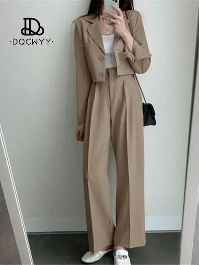 Kompleti hlača Ležerni mali sako Jesenski dvodijelni kompleti Ženska odjeća Nova uredska odjeća čiste boje 2023. Modno žensko odijelo s hlačama