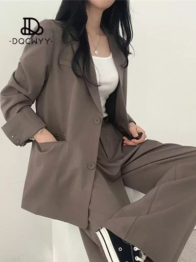 Kompleti hlača Ležerni mali sako Jesenski dvodijelni kompleti Ženska odjeća Nova uredska odjeća čiste boje 2023. Modno žensko odijelo s hlačama