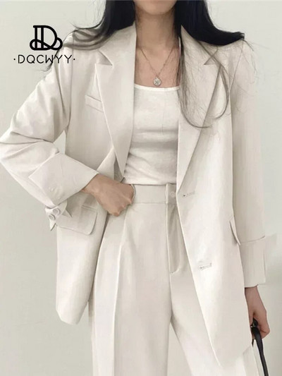 Kompleti hlača Ležerni mali sako Jesenski dvodijelni kompleti Ženska odjeća Nova uredska odjeća čiste boje 2023. Modno žensko odijelo s hlačama