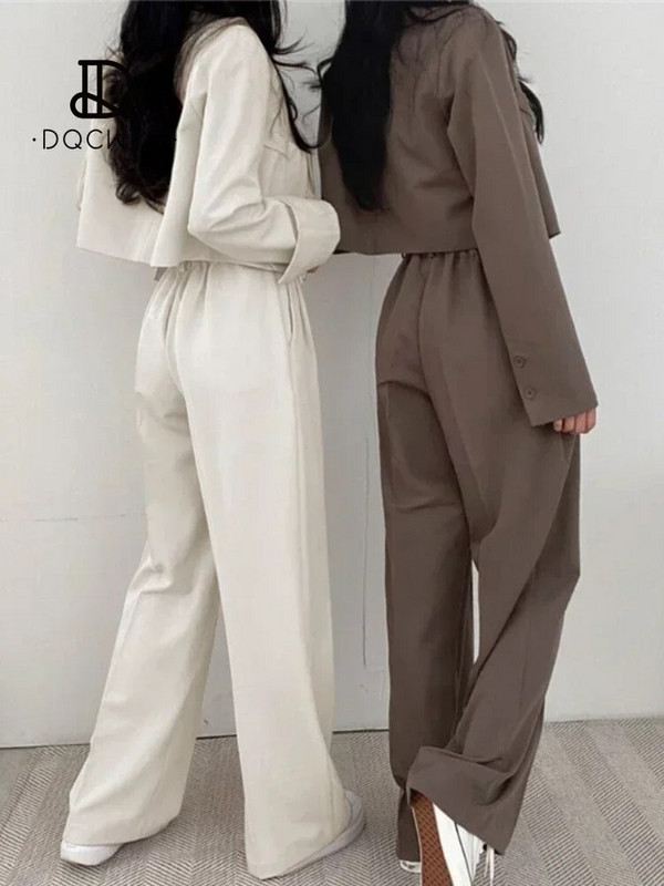 Kompleti hlača Ležerni mali sako Jesenski dvodijelni kompleti Ženska odjeća Nova uredska odjeća čiste boje 2023. Modno žensko odijelo s hlačama