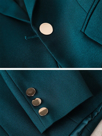 Γυναικείο κοστούμι σακάκι και παντελόνι Γυναικείο Πράσινο Μωβ Μπλε Μαύρο Μασίφ επίσημο σακάκι Παντελόνι Γυναικείο Επαγγελματικό Σετ 2 τεμαχίων