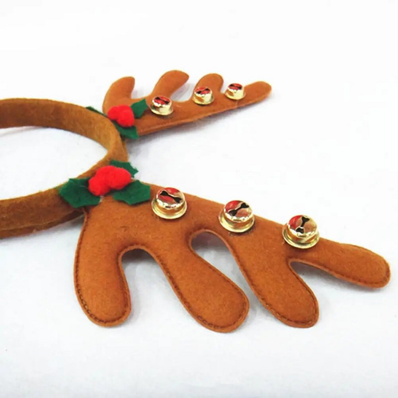 Božićna traka za kosu visoke elastičnosti s mini zvonom Upečatljivi ukrasi Slatki božićni ukras za glavu od rogovlja za festival