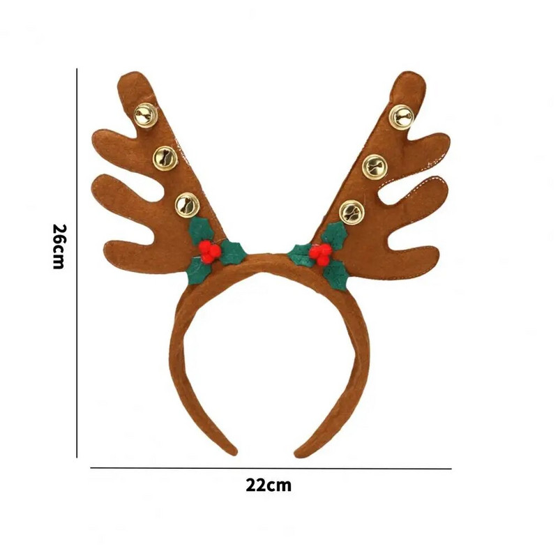 Božićna traka za kosu visoke elastičnosti s mini zvonom Upečatljivi ukrasi Slatki božićni ukras za glavu od rogovlja za festival