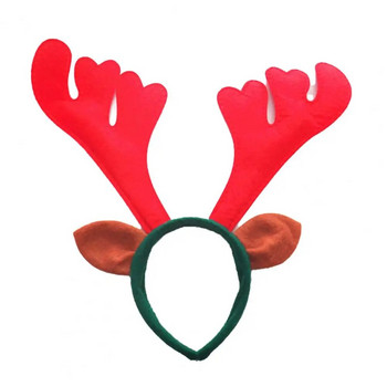 Коледна лента за глава Свръхлек Коледен обръч за коса с еленови рога Живи детски обличащи се лента за глава за празничен косплей Богат цвят