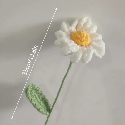 Suncokret Heklani cvijet Pleteni umjetni cvijet Vjenčani buket za mladenku Ručno tkani buket cvijeća Božićni dar Flores