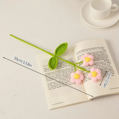 Suncokret Heklani cvijet Pleteni umjetni cvijet Vjenčani buket za mladenku Ručno tkani buket cvijeća Božićni dar Flores