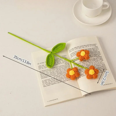 Suncokret Heklani cvijet Pleteni umjetni cvijet Vjenčani buket za mladenku Ručno tkani buket cvijeća Božićni dar Flores