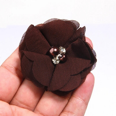 10 KOM 2 inča 35 boja Mini cvijet od šifonske tkanine za pozivnicu za vjenčanje Umjetno cvijeće za ukrašavanje haljine