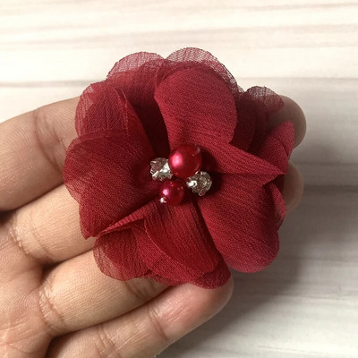 10 KOM 2 inča 35 boja Mini cvijet od šifonske tkanine za pozivnicu za vjenčanje Umjetno cvijeće za ukrašavanje haljine