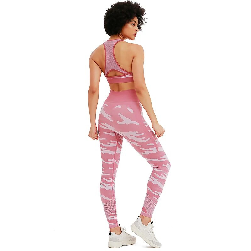 LUKITAS Camouflage Camo Yoga set Sportska odjeća za žene Odjeća za fitness u teretani Bešavne joga tajice Sportski grudnjak Sportska odijela od 2 komada