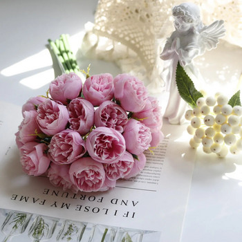 Μεταξωτά λουλούδια παιώνια τεχνητά λουλούδια τριαντάφυλλο μπουκέτο 27 κεφαλές Τραπέζι λουλουδόκοσμο Νύφη Διακόσμηση σπιτιού Γάμου ψεύτικο λουλούδι