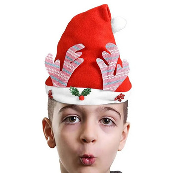 Καπέλο Santa Χριστουγεννιάτικα καπέλα Πουλόβερ Πρωτοχρονιά Χαριτωμένα Παιδιά Ενήλικες Καπέλο με Κέρατα Κάλτσα Δώρο Πρωτοχρονιάτικο χειμερινό πάρτι