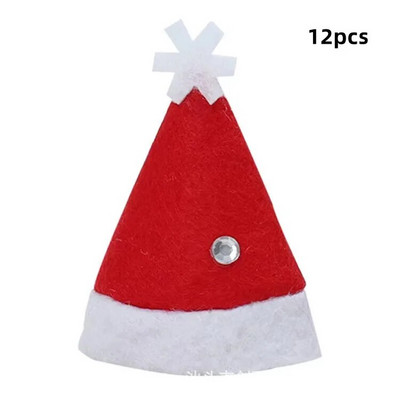 12 komada Mini božićnih patuljastih kapa Dizajn lizalica Šeširi Dekori Netkani šeširi za pakiranje slatkiša Božićni pribor za dom Trgovina 2023 NOVO