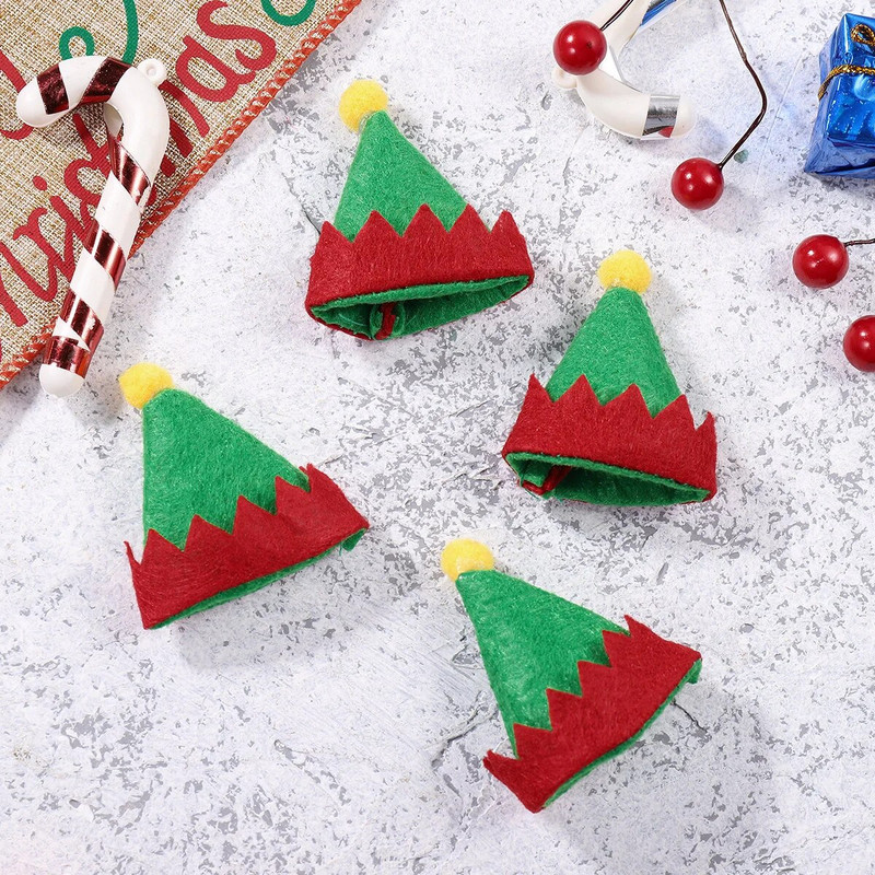 12 komada Mini božićnih patuljastih kapa Dizajn lizalica Šeširi Dekori Netkani šeširi za pakiranje slatkiša Božićni pribor za dom Trgovina 2023 NOVO