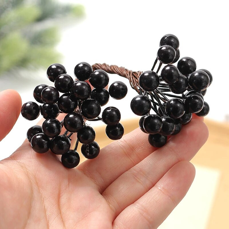 50 galviņas Mākslīgās ogas Viltus ziedi Ziemassvētku rotājumi Ziemassvētku eglīšu rotājumi Putu oga mājas dekorēšanai DIY Garland Aksesuāri