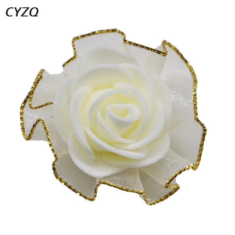 20 tk/partii 4 cm PE vahtplastist siidist roosi kunstlillepead pulmadeks kodukaunistuseks DIY scrapbooking pärg võltsroosilill