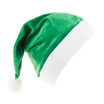 Унисекс шапка за възрастни деца Коледна шапка на Дядо Коледа за Wowen Man Коледна празнична шапка Зелени шапки Кадифени реквизити за косплей