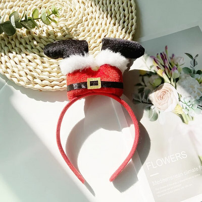 Ziemassvētku Elf kāju galvas saite Snowflake karikatūra Ziemassvētku cepure galvassega Noel Navidad Hair Band Priecīgus Ziemassvētku dāvanu matu dekors