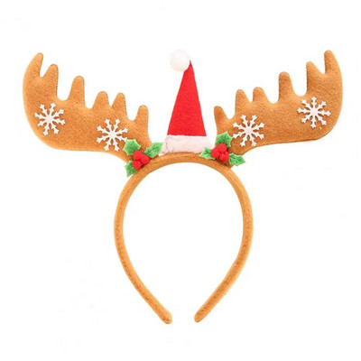 Lijepo božićno pokrivalo za glavu od rogova, lagani rekvizit za zabavu Božićna traka za glavu od rogova Božićna traka za glavu s pahuljicama