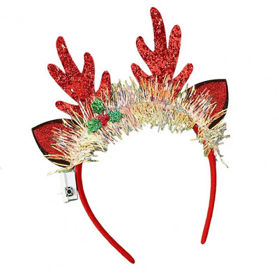 Svētku ballītes rekvizīti Kvēlojoša Ziemassvētku galvas saite Svētku Ziemassvētku eglīte Brieža raga formas matu lente Ballītes dekorācija Jautra dāvana Ragas
