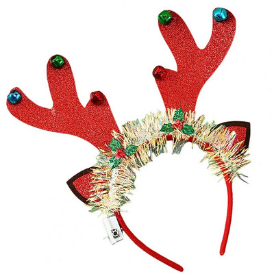Svētku ballītes rekvizīti Kvēlojoša Ziemassvētku galvas saite Svētku Ziemassvētku eglīte Brieža raga formas matu lente Ballītes dekorācija Jautra dāvana Ragas