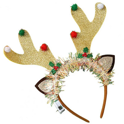 Svētku ballītes rekvizīti Kvēlojoša Ziemassvētku galvas saite Svētku Ziemassvētku eglīte Brieža raga formas matu lente Ballītes dekorācija Jautra dāvana Ragas