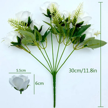 7 κεφαλές τεχνητό λουλούδι παιωνία μεταξωτά τριαντάφυλλα νύφη Λευκή μεγάλη ανθοδέσμη Τραπέζι γάμου Ψεύτικα λουλούδια Βάζο για πάρτι DIY Εξοχική διακόσμηση σπιτιού