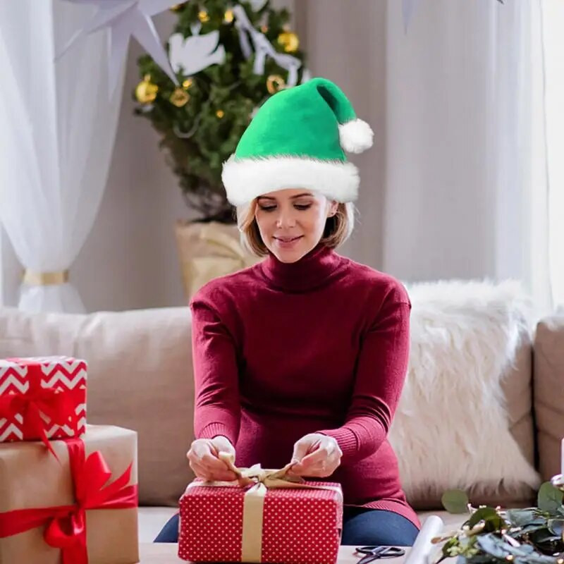 Kapa Djeda Mraza Božićna lepršava kapa Djeda Božićnjaka u boji Topla udobna božićna kapa Svečane potrepštine za zabavu za djecu i odrasle