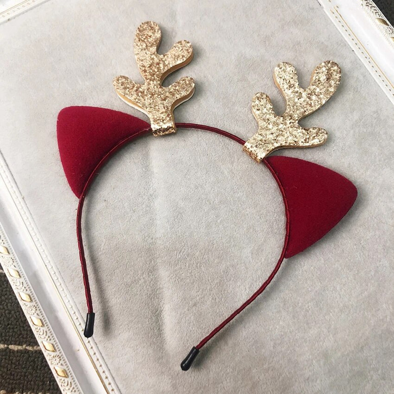 Slatka božićna traka za glavu sa sobovim mačjim ušima Pokrivalo za glavu Kostim sa sobovom trakom za glavu za odrasle, djecu, studente, crtiće, dodaci za kosu