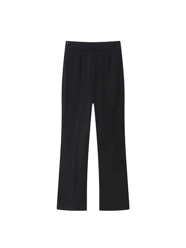 TRAF Elegantni ženski crni sako bez rukava od 2 komada, uredski ženski top bez rukava s remenom + duge hlače visokog struka