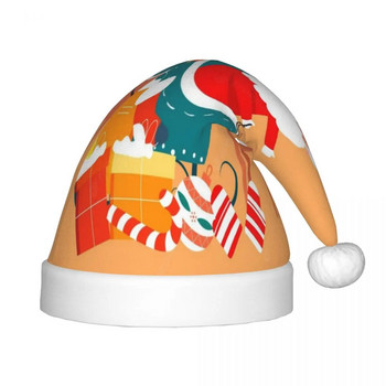 Дядо Коледа 136 Коледна шапка за деца Анимационен ретро Весели празници Новогодишна украса