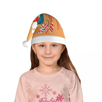 Дядо Коледа 136 Коледна шапка за деца Анимационен ретро Весели празници Новогодишна украса