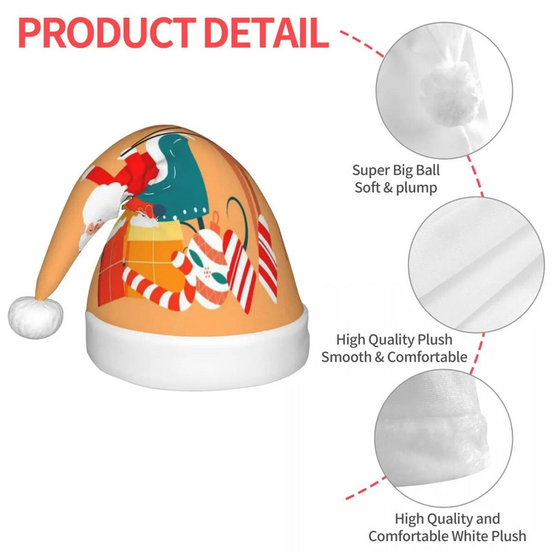 Djed Mraz 136 Božićna kapa za djecu Cartoon Vintage Sretni praznici Novogodišnji ukrasi