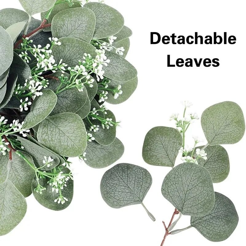 10 db Hamis eukaliptusz levelek szárak mesterséges zöld virágok menyasszonynak csokor váza virágkötészet otthoni esküvői dekoráció
