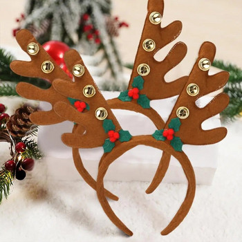 Εξαιρετικό χριστουγεννιάτικο κεφαλόδεσμο με μίνι καμπάνα ελαφρύ πάρτι κεφαλόδεσμο Deer Horn Hair Hoop