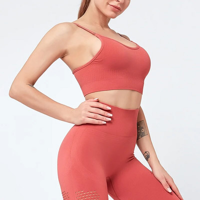 Ženski bešavni joga set Odjeća za teretanu Tajice za vježbanje Sportsko odijelo Žensko bešavno odijelo dugih rukava visokog struka za fitnes Sportska odjeća