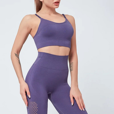 Ženski bešavni joga set Odjeća za teretanu Tajice za vježbanje Sportsko odijelo Žensko bešavno odijelo dugih rukava visokog struka za fitnes Sportska odjeća