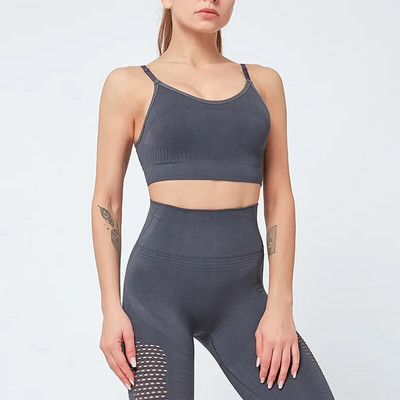 Ženski bešavni joga set Odjeća za teretanu Tajice za vježbanje Sportsko odijelo Žensko bešavno odijelo dugih rukava visokog struka za fitnes Sportska odjeća