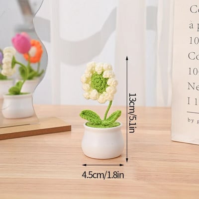 Χειροποίητο πλεκτό Ηλίανθο Tuilp Κροσέ Λουλούδια Χειροποίητο λουλούδι Στολίδι Επιτραπέζιου Διακοσμητικού Αυτοκινήτου Δώρα για την Ημέρα του Δασκάλου Flores