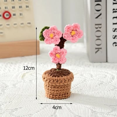 Χειροποίητο πλεκτό Ηλίανθο Tuilp Κροσέ Λουλούδια Χειροποίητο λουλούδι Στολίδι Επιτραπέζιου Διακοσμητικού Αυτοκινήτου Δώρα για την Ημέρα του Δασκάλου Flores