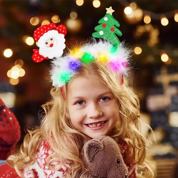 LED χριστουγεννιάτικο ελαφάκι Headband Reindeer Light Up Headband Φωτεινός κρίκος μαλλιών Παιδική στολή για πάρτι Χαριτωμένη Χριστουγεννιάτικη διακόσμηση