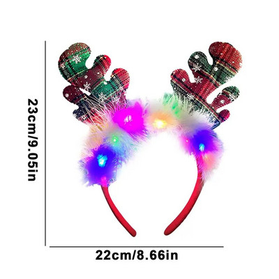 LED božićna traka za glavu od roga Svjetleći sob traka za glavu Svjetleći obruč za kosu Dječji kostim za zabavu Slatka božićna dekoracija