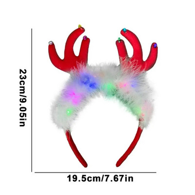 LED božićna traka za glavu od roga Svjetleći sob traka za glavu Svjetleći obruč za kosu Dječji kostim za zabavu Slatka božićna dekoracija