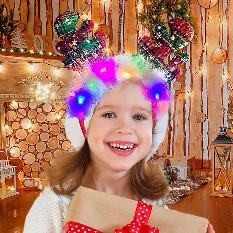 LED božićna traka za glavu od roga Svjetleći sob traka za glavu Svjetleći obruč za kosu Dječji kostim za zabavu Slatka božićna dekoracija