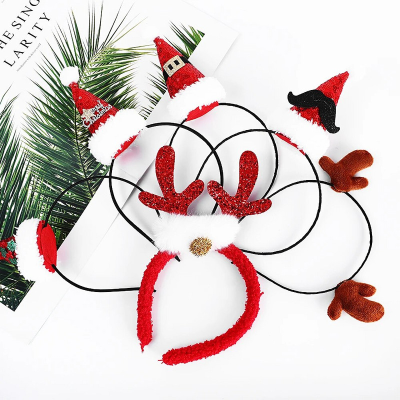 Božićno drvce Trake za glavu Šešir Jelen Rog Božić Pokrivala za glavu Traka Dekoracija za kućnu zabavu Djevojka Žene Darovi Natal Navidad 2023