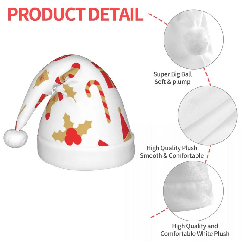 Sretan Božić Uzorak 149 Božićna kapa za djecu Ispis Djeda Božićnjaka Sretna Nova godina Novogodišnji ukrasi