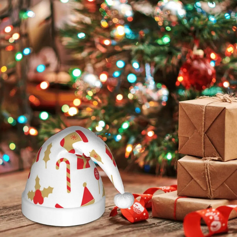 Sretan Božić Uzorak 149 Božićna kapa za djecu Ispis Djeda Božićnjaka Sretna Nova godina Novogodišnji ukrasi