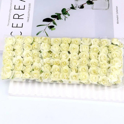 144 KOM 1,5 cm umjetni papirnati mini buket ruža za albume za svadbene zabave Jeftino umjetno cvijeće ruža