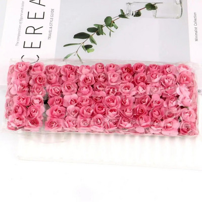 144 KOM 1,5 cm umjetni papirnati mini buket ruža za albume za svadbene zabave Jeftino umjetno cvijeće ruža